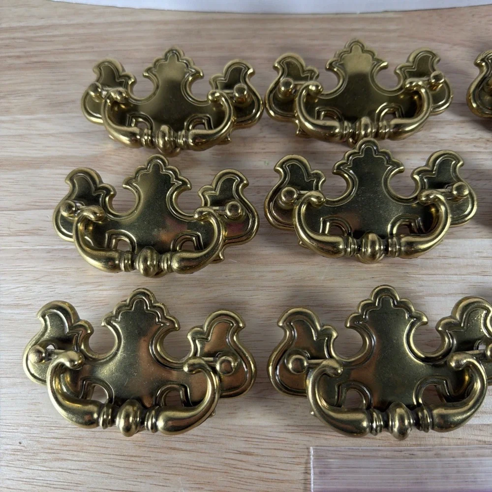 Lot of 12 Vintage 1985 Ilco UNICAN, INC. Canada Brass Drawer Pull 3.5